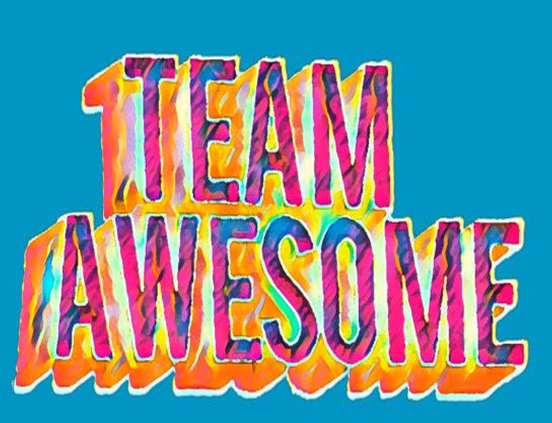 team awesome sign